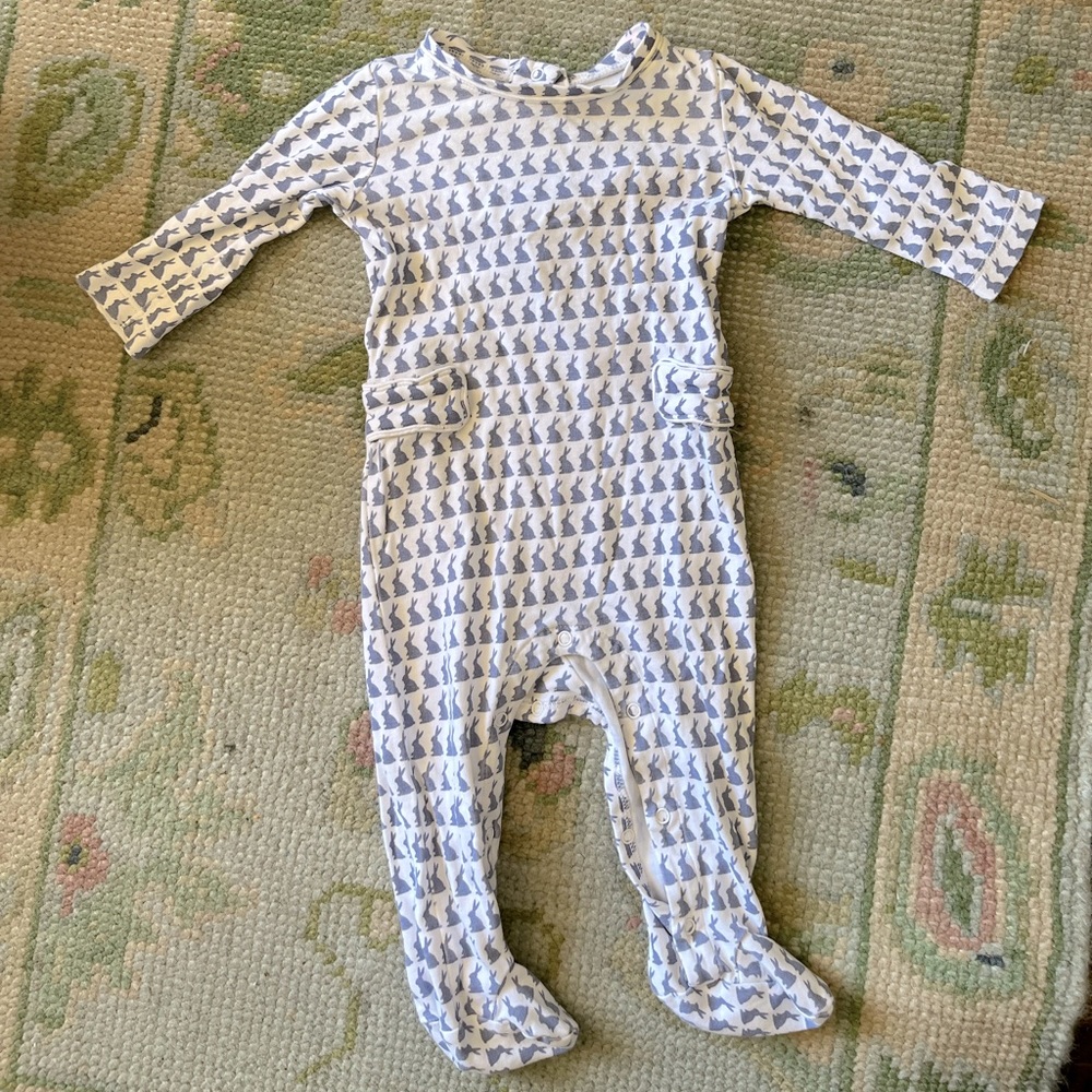 Lila + Hayes Easter Bunny Onesie Footed Pajamas 3-6 mo
